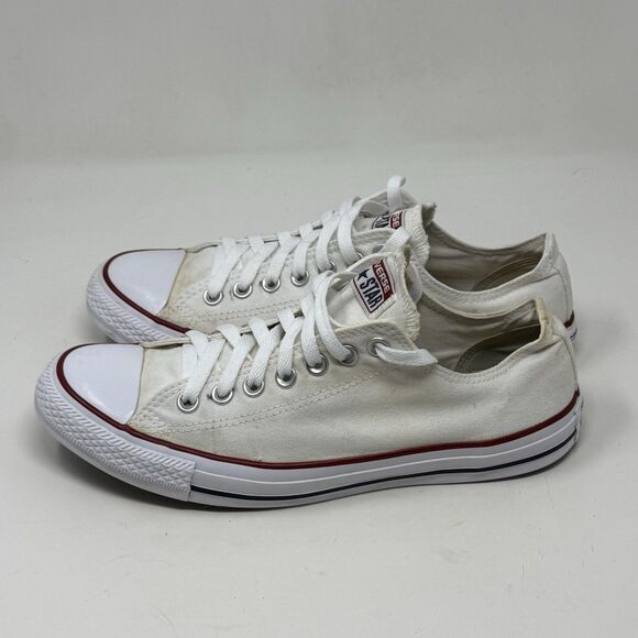Converse All Star Sneakers Mens 9 White Canvas Low Top Chuck Unisex Shoes - Picture 6 of 16